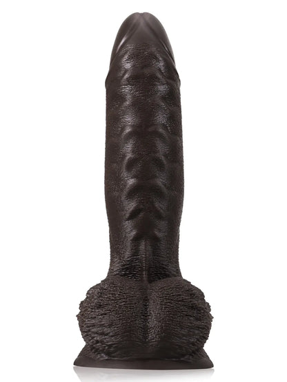 Grote Zwarte Dildo met Masserende Structuur