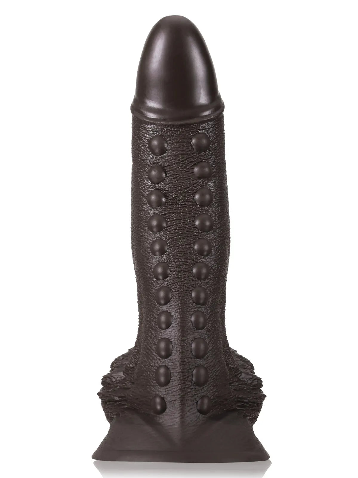 Grote Zwarte Dildo met Masserende Structuur