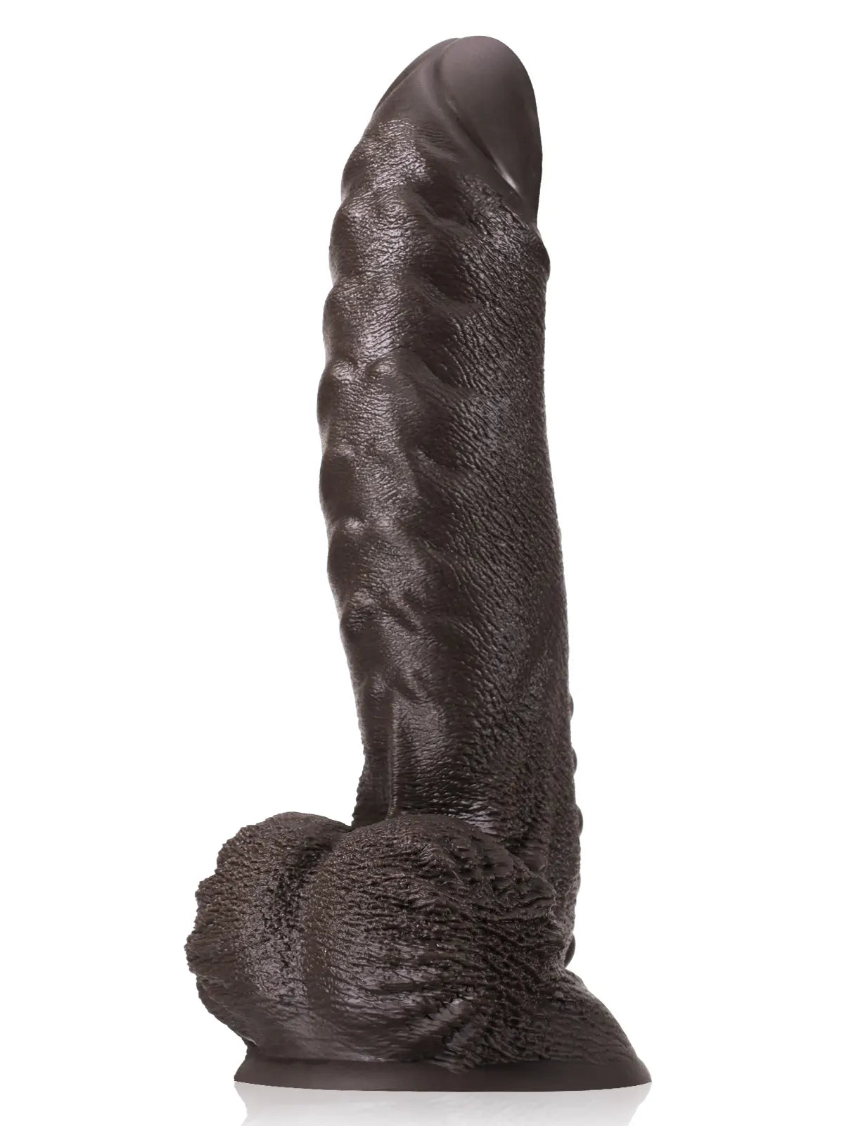 Grote Zwarte Dildo met Masserende Structuur