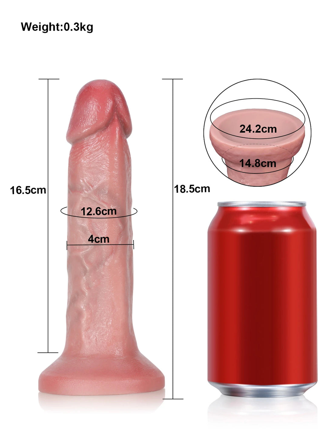Finn - Realistische Anaal Dildo Met Brede Zuignap - 18,5 cm