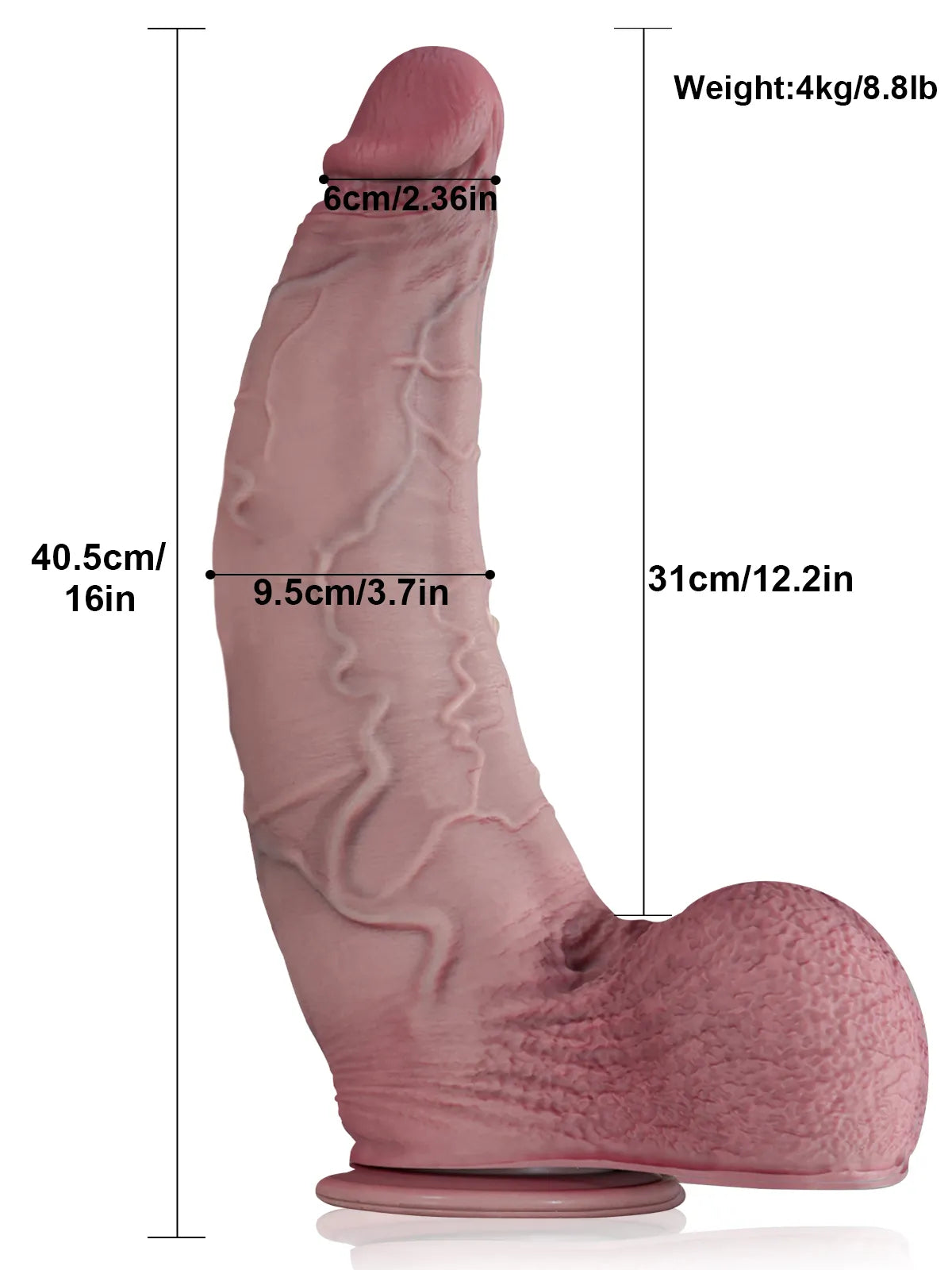 Galaxy - Dikke Grote Dildo met Dikke Schacht en Realistische Details - 40,5 cm