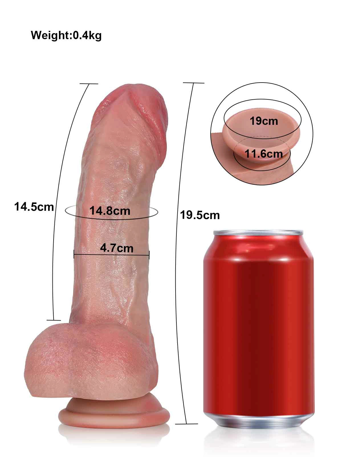 Gary - Flexibele Realistische Dildo met Gedetailleerde Textuur - 19,5 cm