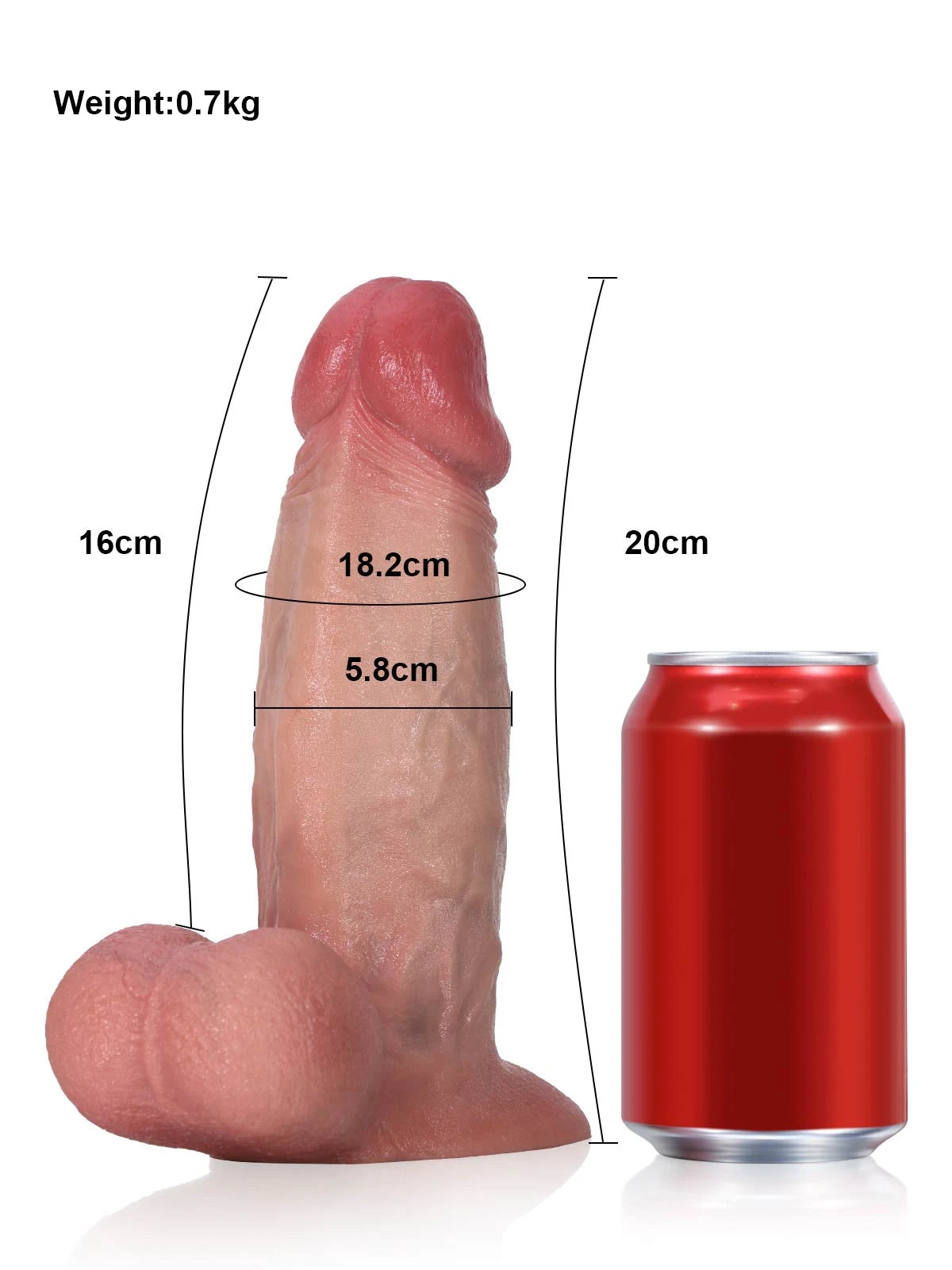 Greg - Realistische Dildo met Voelbare Ribbels en Vac-U-Lock - 20 cm