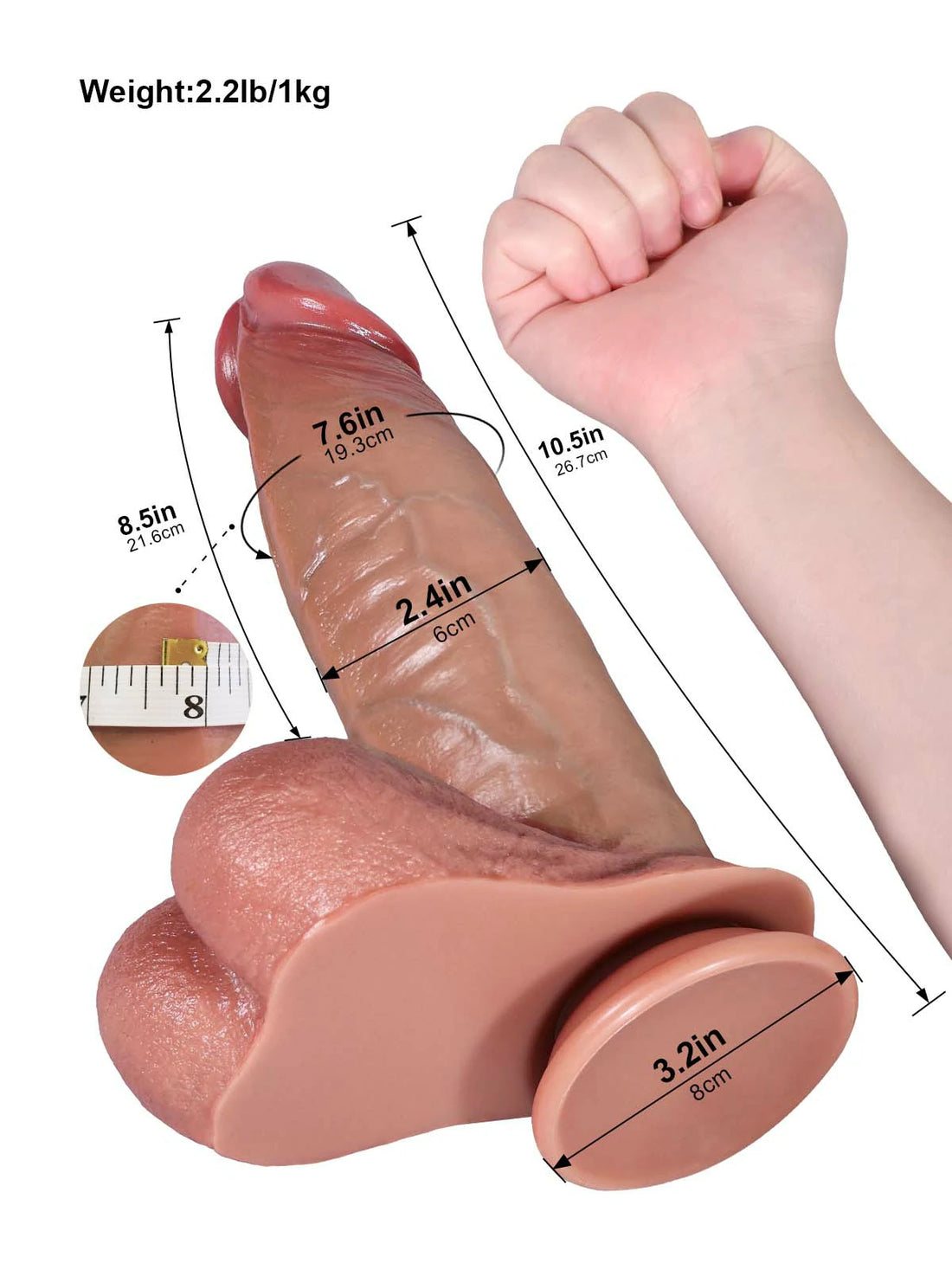 Hendrik - Realistische SlidingSkin Dildo met Uitgesproken Aders - 26,7 cm