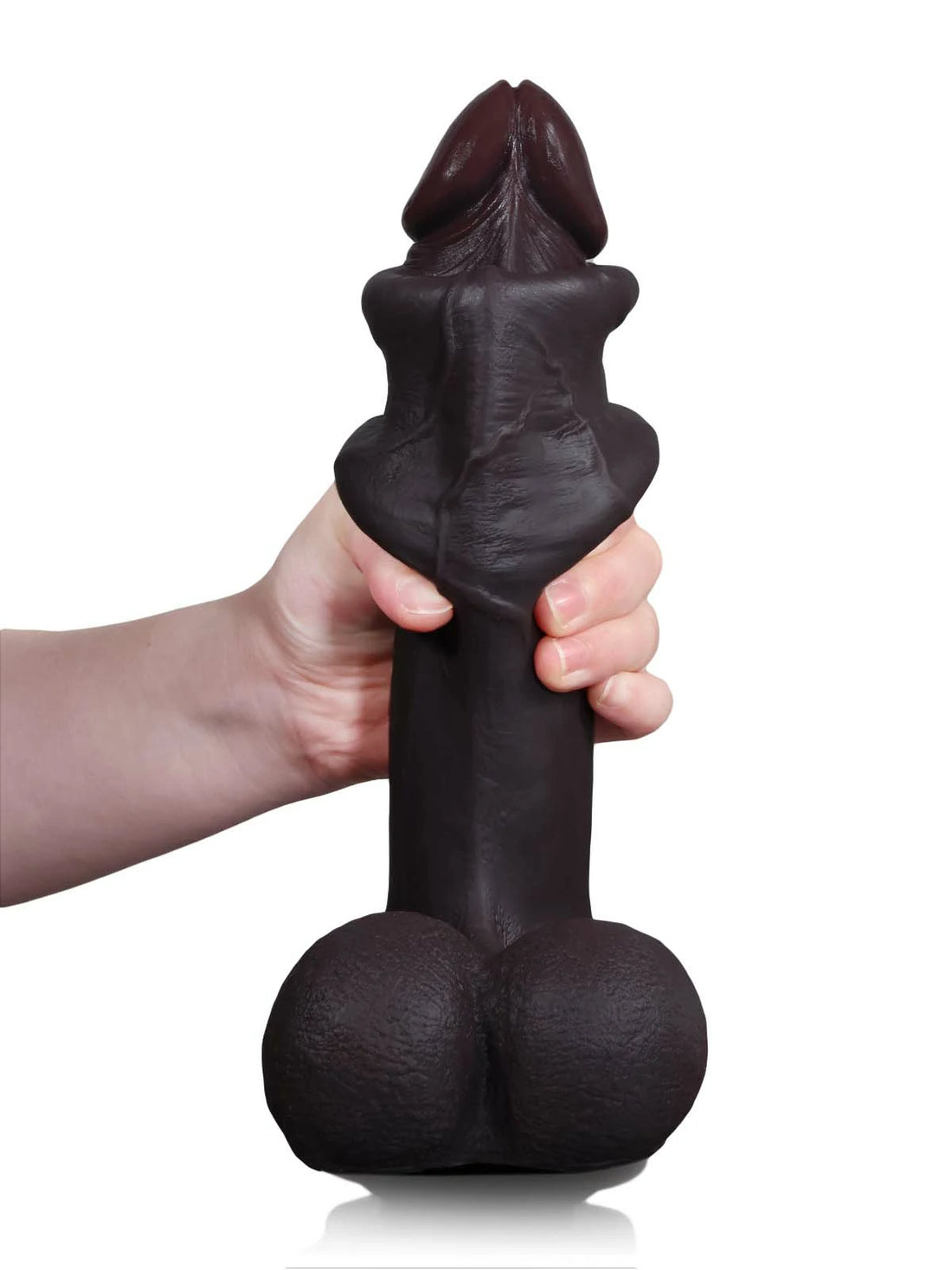 Hendrik - Zwarte Grote SlidingSkin Dildo met Oplopende Dikte - 26,5 cm