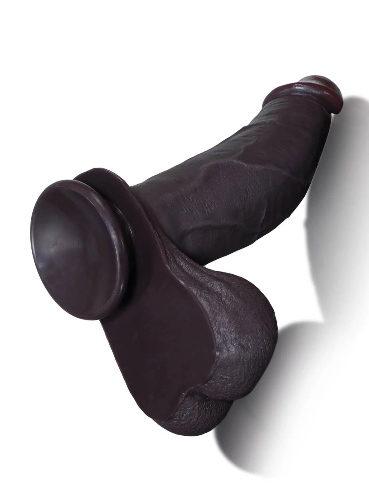 Hendrik - Grote Zwarte Realistische Slidingskin Dildo met Verdikkende Schacht - 26,5 cm