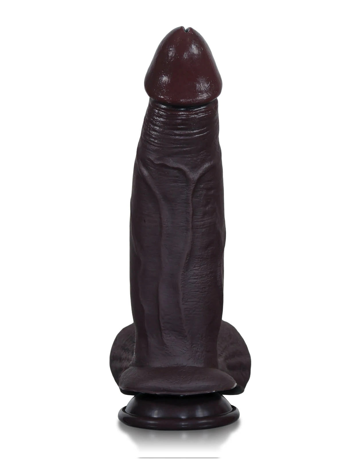 Hendrik - Grote Zwarte Realistische Slidingskin Dildo met Verdikkende Schacht - 26,5 cm