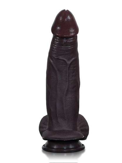 Hendrik - Grote Zwarte Realistische Slidingskin Dildo met Verdikkende Schacht - 26,5 cm