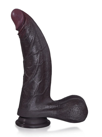 Honder - Zwarte Realistische Gebogen G-Punt Dildo met Progressief Corpus - 23 cm