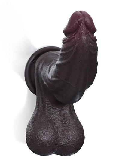 Honder - Zwarte Realistische Gebogen G-Punt Dildo met Progressief Corpus - 23 cm