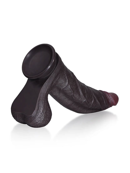 Honder - Zwarte Realistische Gebogen G-Punt Dildo met Progressief Corpus - 23 cm