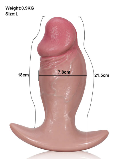 Ivo - Dildo met Buttplug voor Veelzijdig Gebruik - 16,5 &amp; 21,5 cm