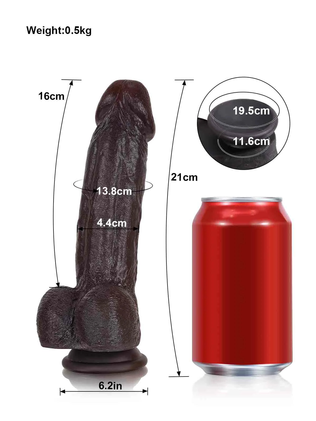 Jake - Slanke Realistische Dildo met Buigbare Metalen Kern - 21 cm