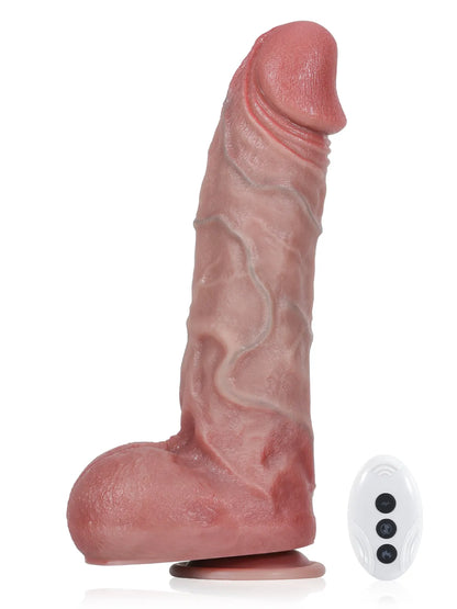 Jan - Realistische Stotende Dildo Met Afstandsbediening - 27.7 cm