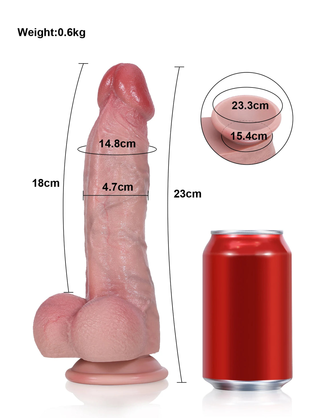 Jason - Realistische Dildo met Gedetailleerde Textuur en Zichtbare Aderen - 23 cm