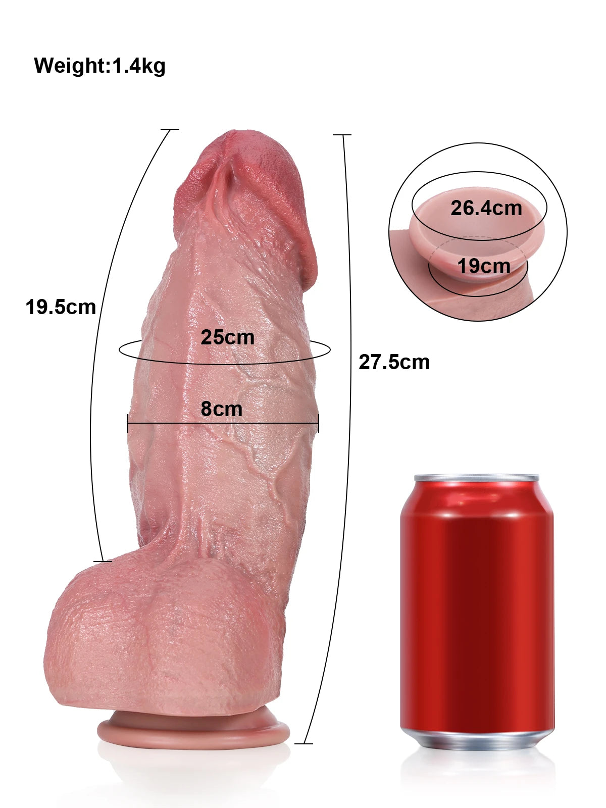 Jens - Extra Dikke Realistische Dildo Met Zuignap - 27,5 cm