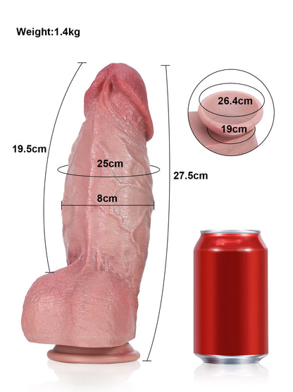 Jens - Extra Dikke Realistische Dildo Met Zuignap - 27,5 cm