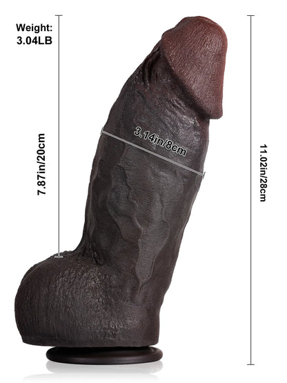 Jens - Extra Dikke Realistische Dildo Met Zuignap - 28 cm