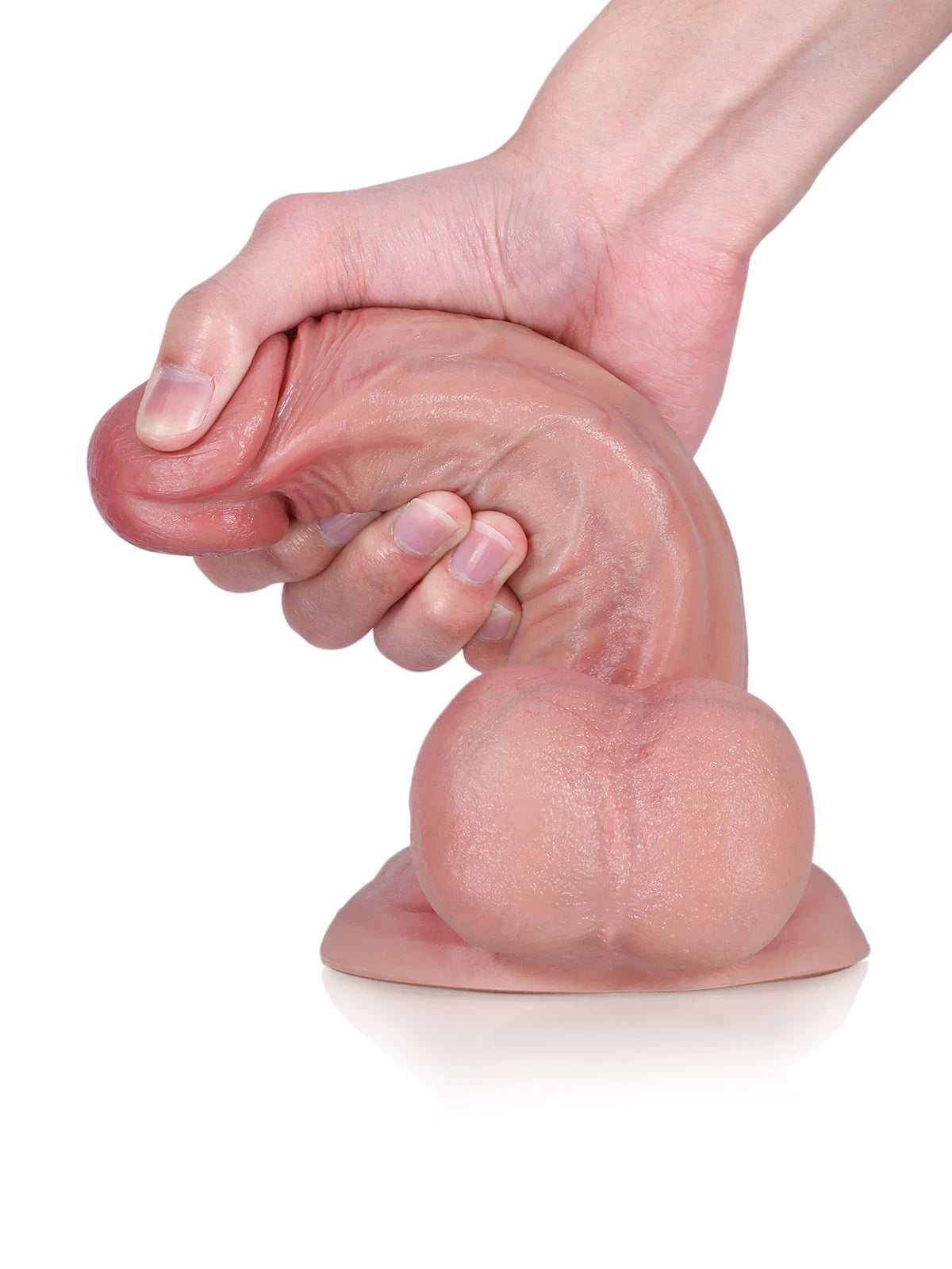 John - Realistische Dildo Met Bewegende Balzak - 21 cm