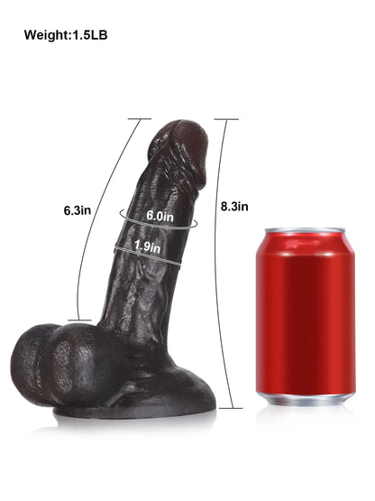 John - Realistische Dildo Met Bewegende Balzak - 21 cm