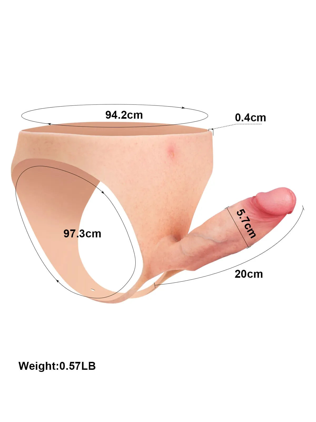 Joost - Draagbare Holle Strap-On Dildo / Penisverlenging - 20 cm