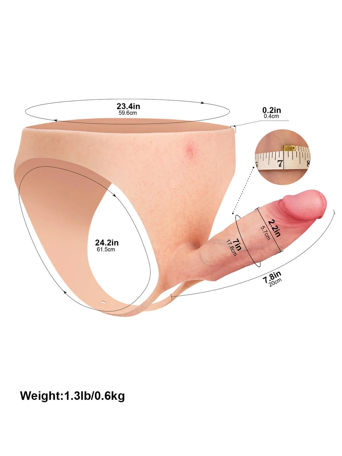 Joost - Holle Voorbinddildo met Penisverlenging (Strap-On Sleeve voor ED) - 20 cm