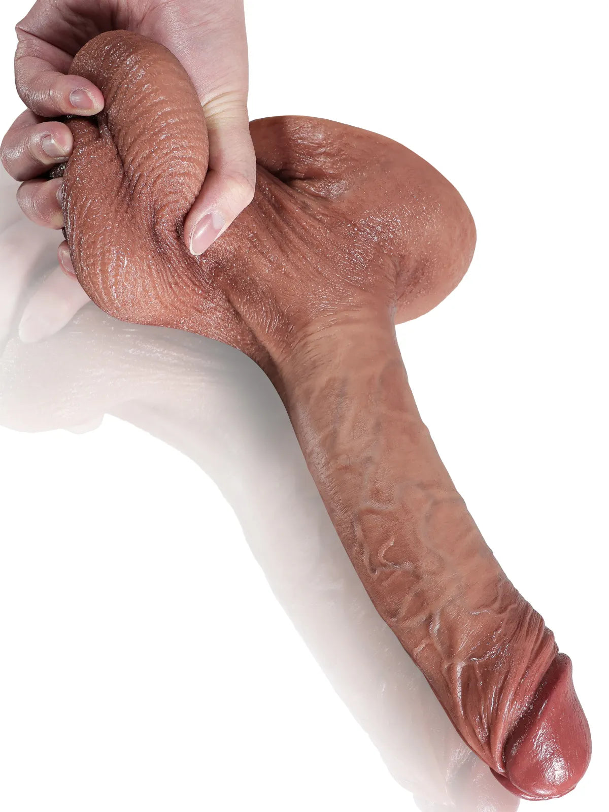 Jorg - Ultra Realistische Dildo met Hangende Bewegende Ballen - 24,5 cm
