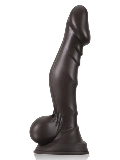 Joris - Gladde Gebogen Grote Zwarte Dildo - 31 cm
