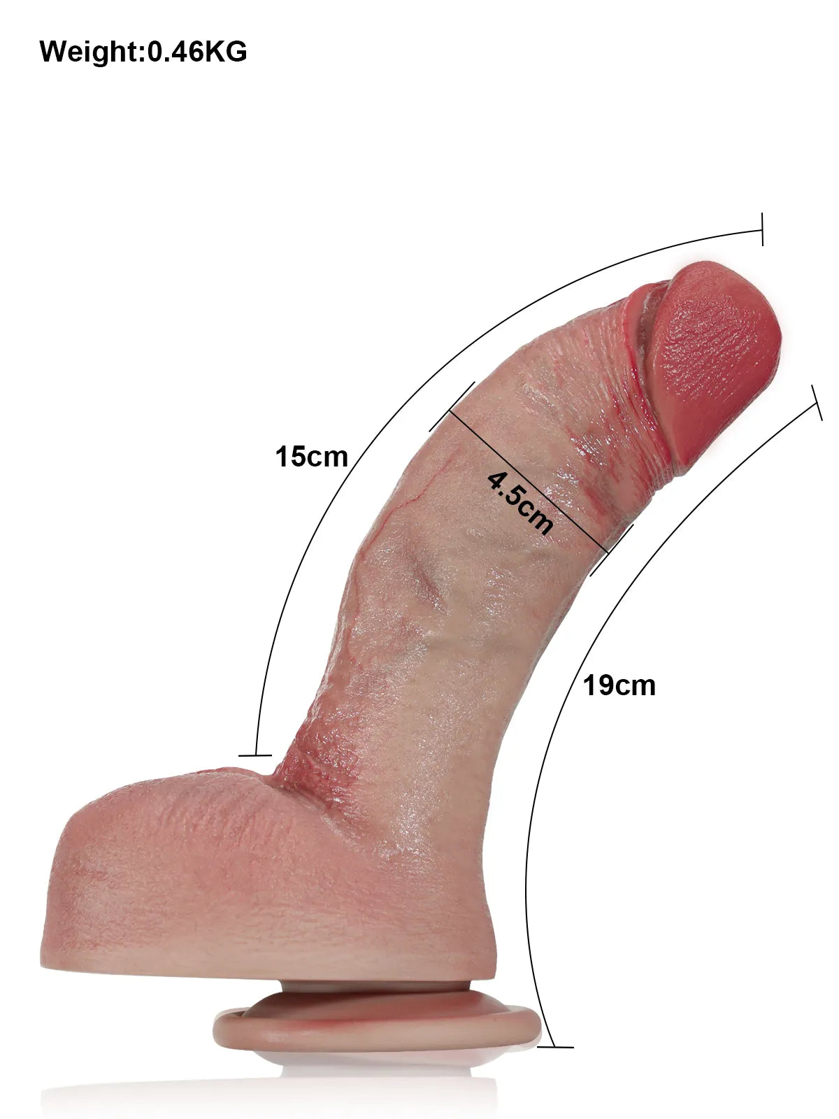 Jort - Realistische G-Spot Dildo met Gebogen Schacht - 19 cm