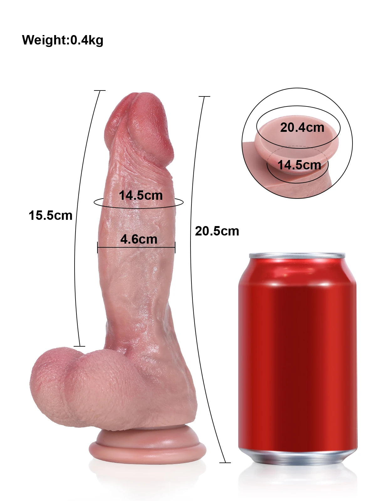 Josh - Flexibele Realistische Dildo met Grote Eikel en Dorsale Richel - 20,5 cm