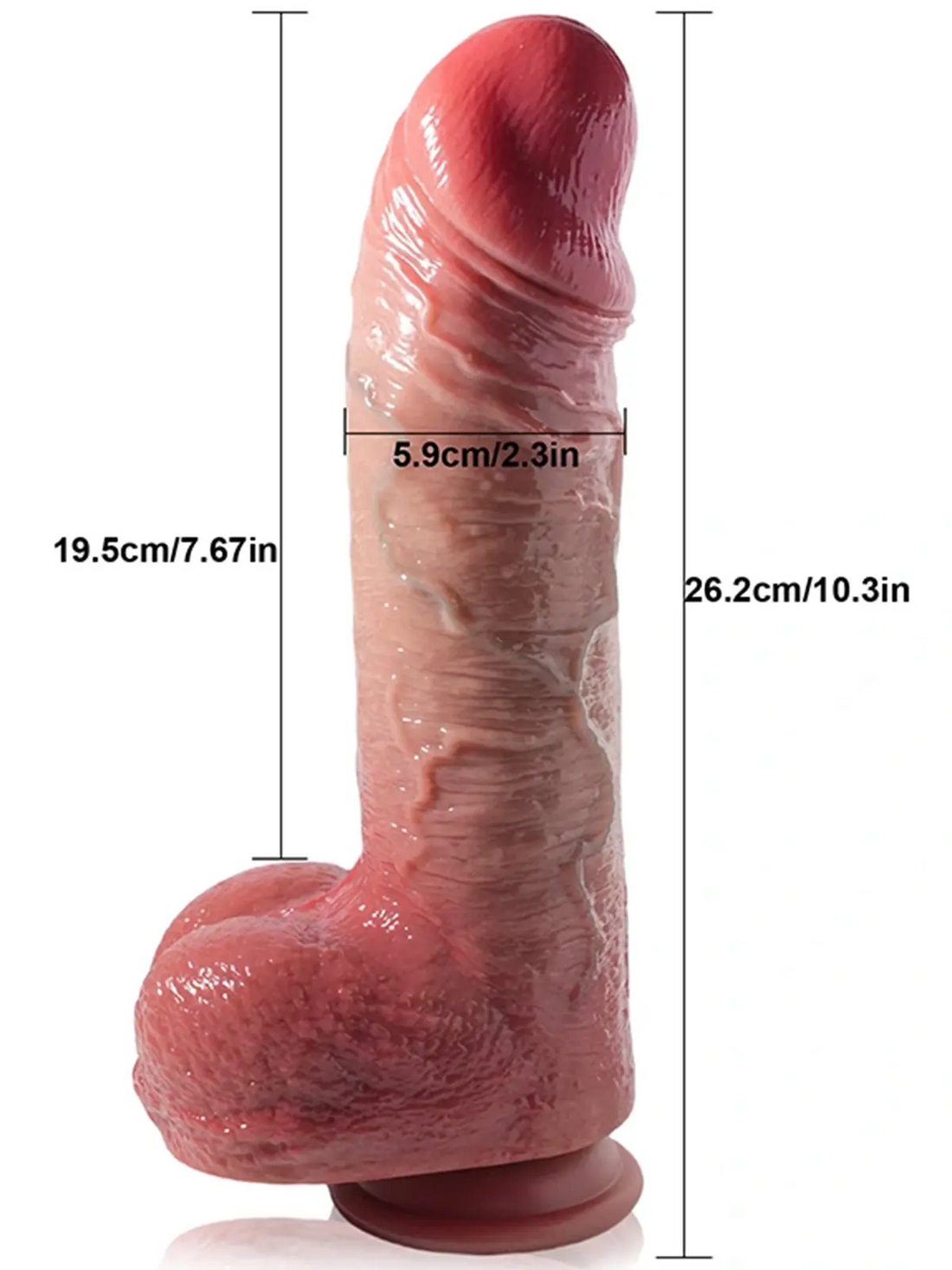 Julian - Realistische Dikke Stotende Dildo Met Zuignap - 26 cm