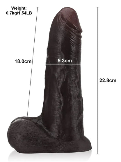 Kees - Realistische Vac-U-Lock Dildo met Verschuifbare Huid en Dubbele Dichtheid - 22,8 cm