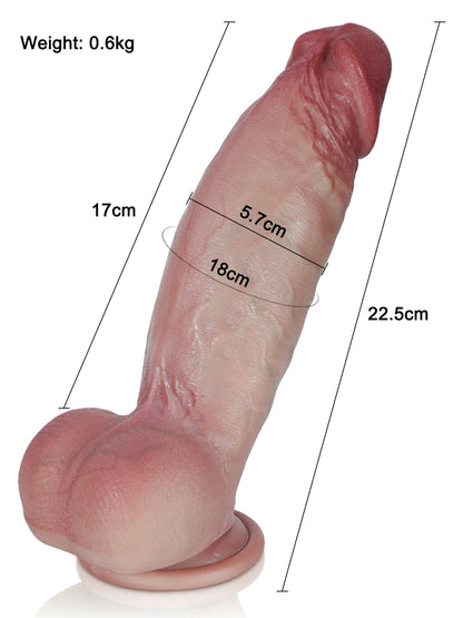 Kimi - Realistische Dildo met Dubbele Dichtheid voor Beginners - 22,5 cm