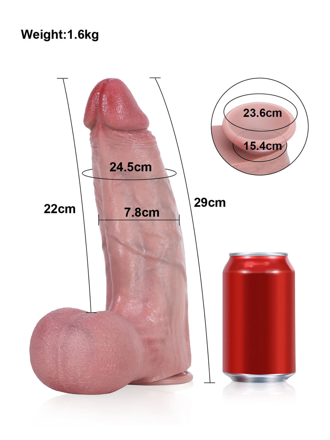 Lee - Grote Dikke Dildo met Progressieve Verhoging en Zachte Glans - 29 cm