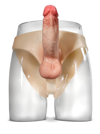 Lesbische Voorbind Dildo met Realistische Siliconen Stevige Dildo en Ballen - 18 cm