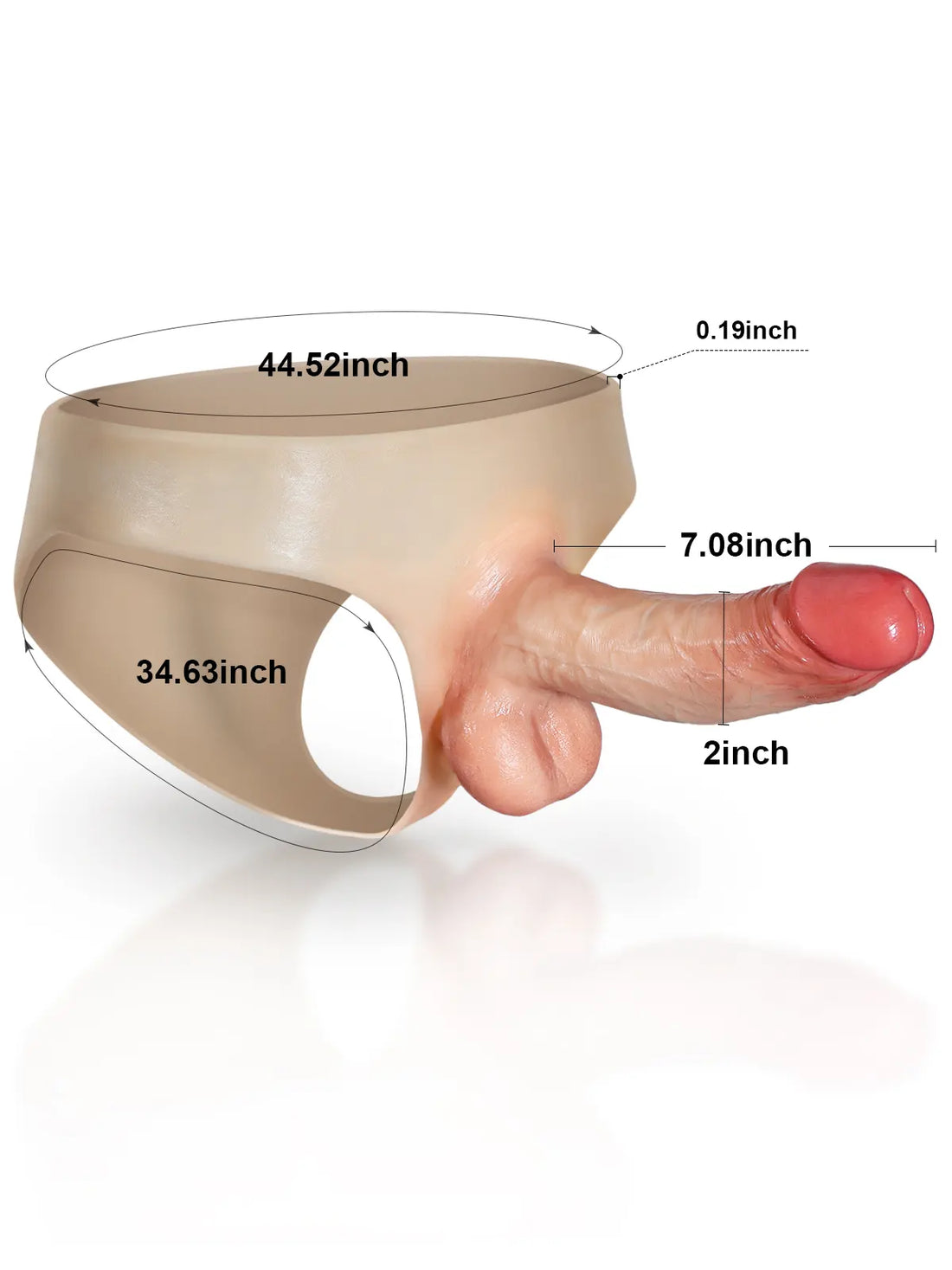 Lesbische Voorbind Dildo met Realistische Siliconen Stevige Dildo en Ballen - 18 cm