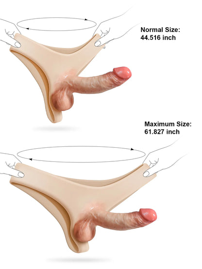 Lesbische Voorbind Dildo met Realistische Siliconen Stevige Dildo en Ballen - 18 cm
