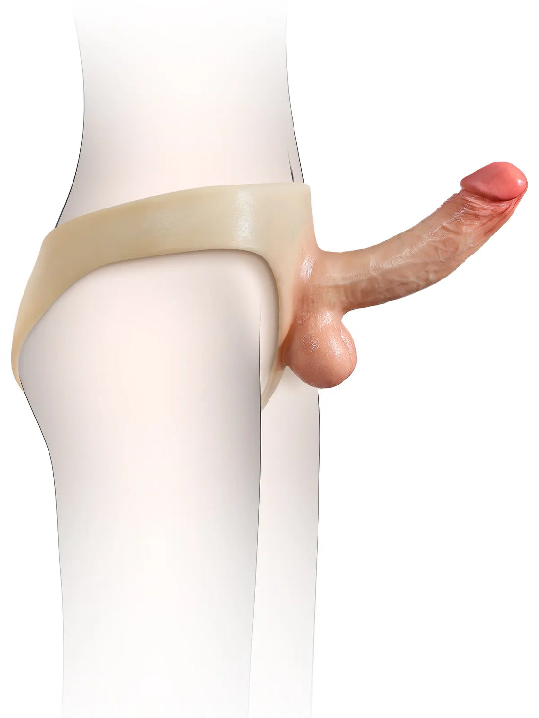 Lesbische Voorbind Dildo met Realistische Siliconen Stevige Dildo en Ballen - 18 cm