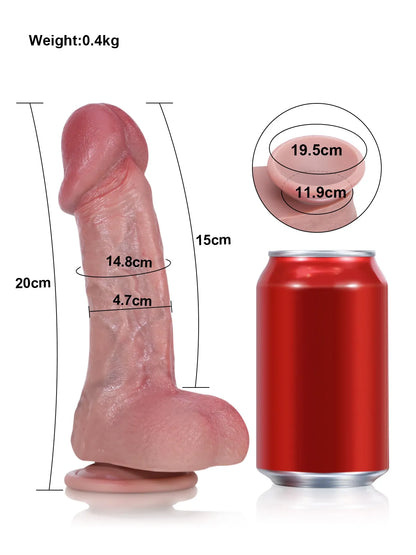Lewis - Realistische Dildo voor Beginners met Opgezette Glans - 20 cm