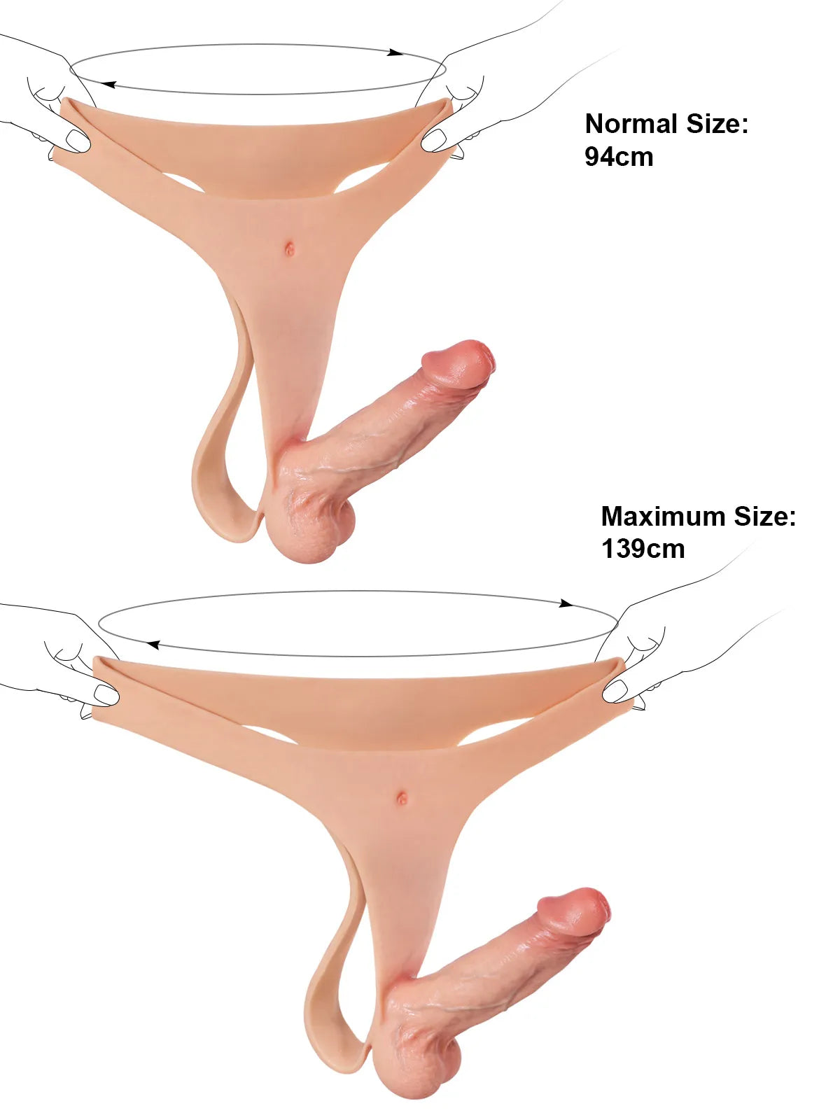 Lichtgewicht Siliconen Strap-On Dildo met Levensechte Sensatie