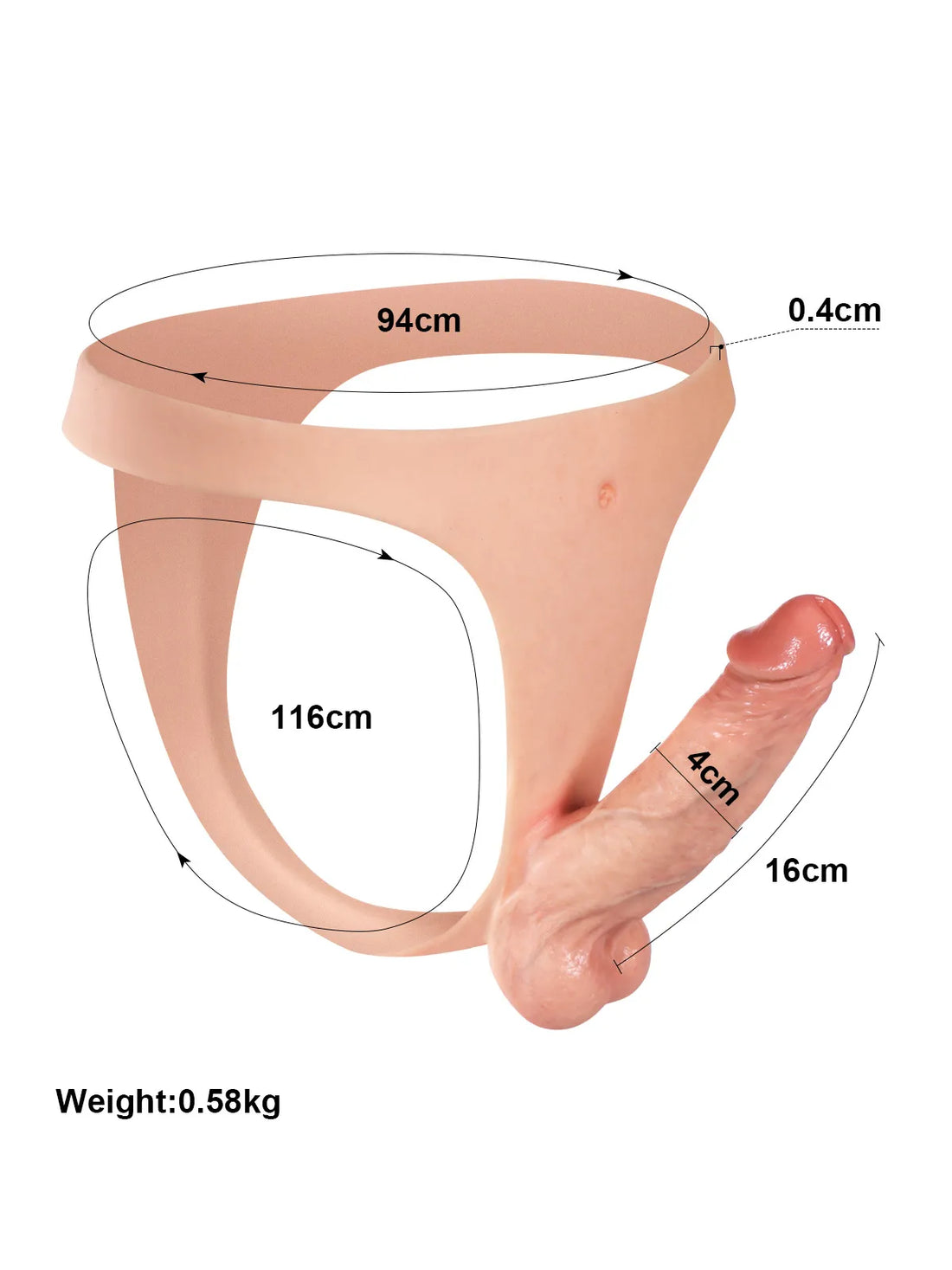 Lichtgewicht Siliconen Strap-On Dildo met Levensechte Sensatie