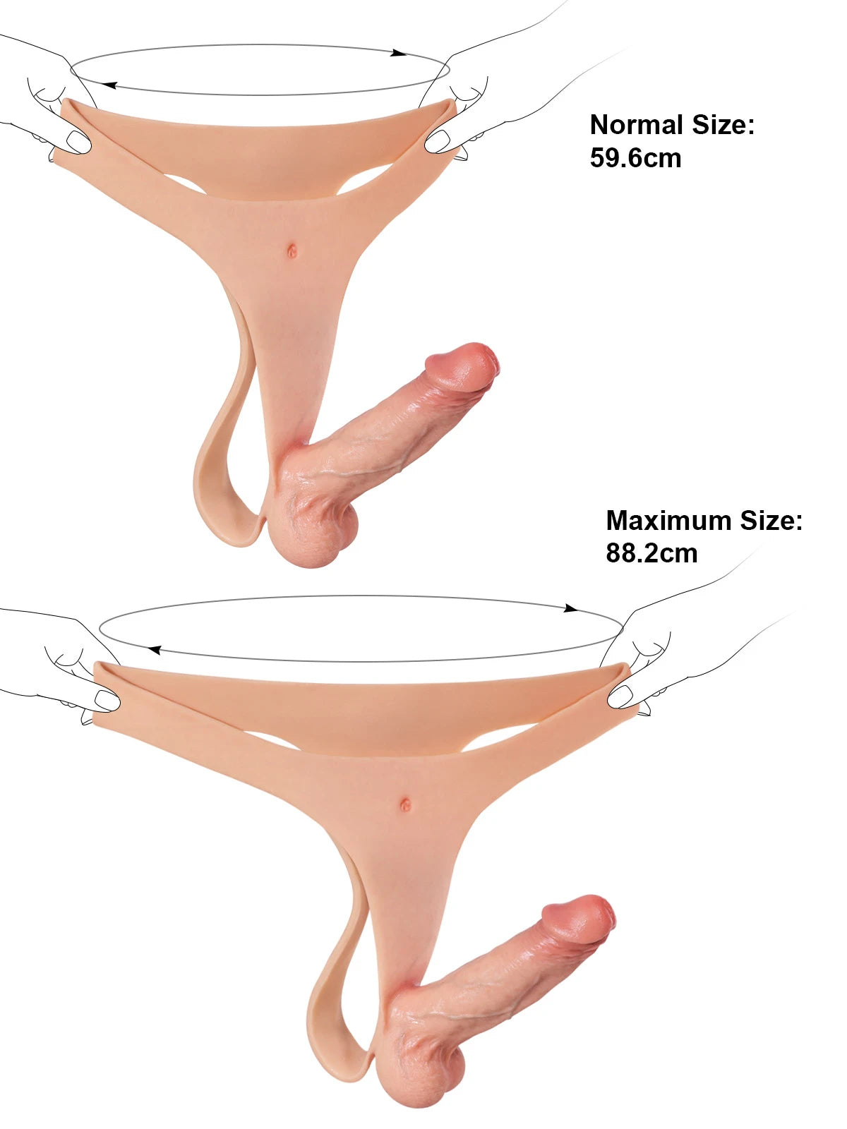 Lightweight Silicone Strap-On Voorbinddildo with Realistic Texture - 16 cm