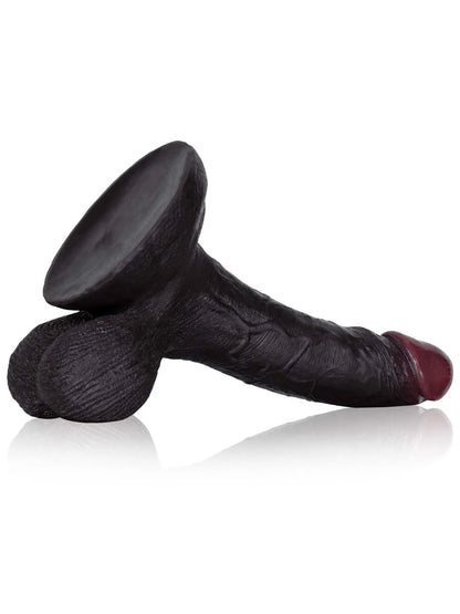 Loek - Zwarte Realistische Dildo met Beweegbare Ballen - 22 cm