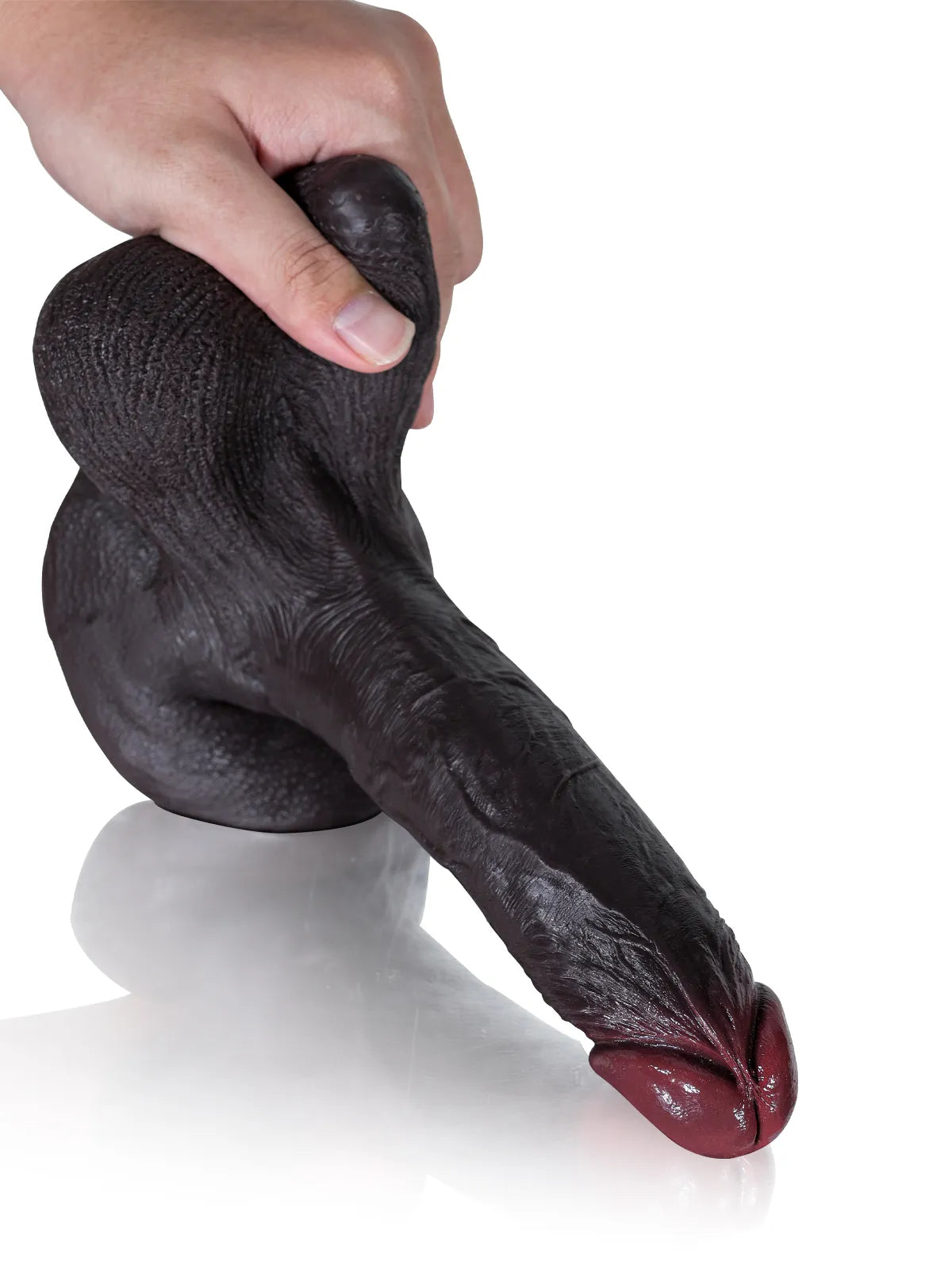 Loek - Zwarte Realistische Dildo met Beweegbare Ballen - 22 cm