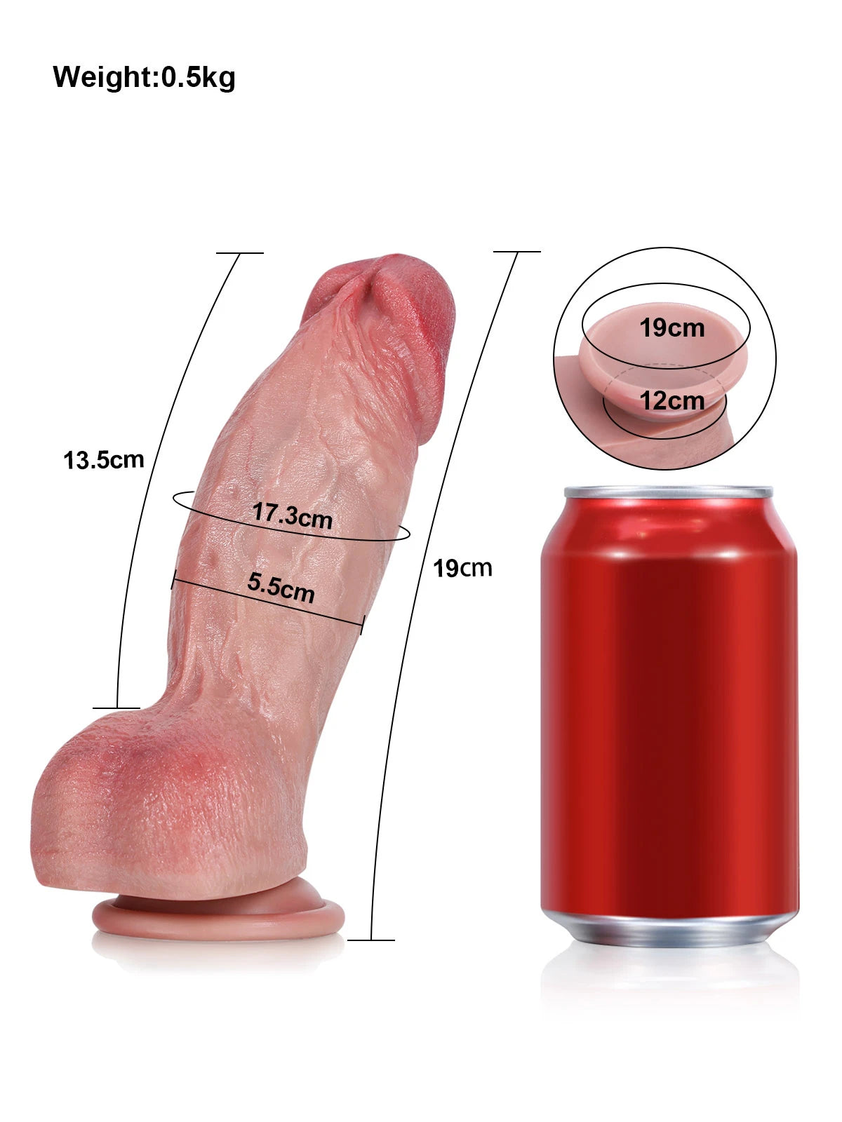 Londo - Siliconen Dikke Dildo Met Uitgesproken Aders - 19 cm