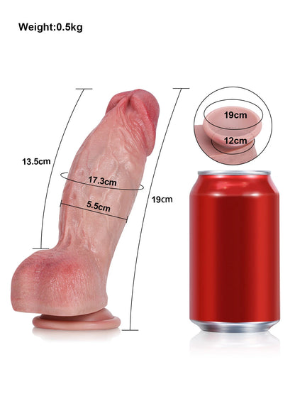 Londo - Siliconen Dikke Dildo Met Uitgesproken Aders - 19 cm