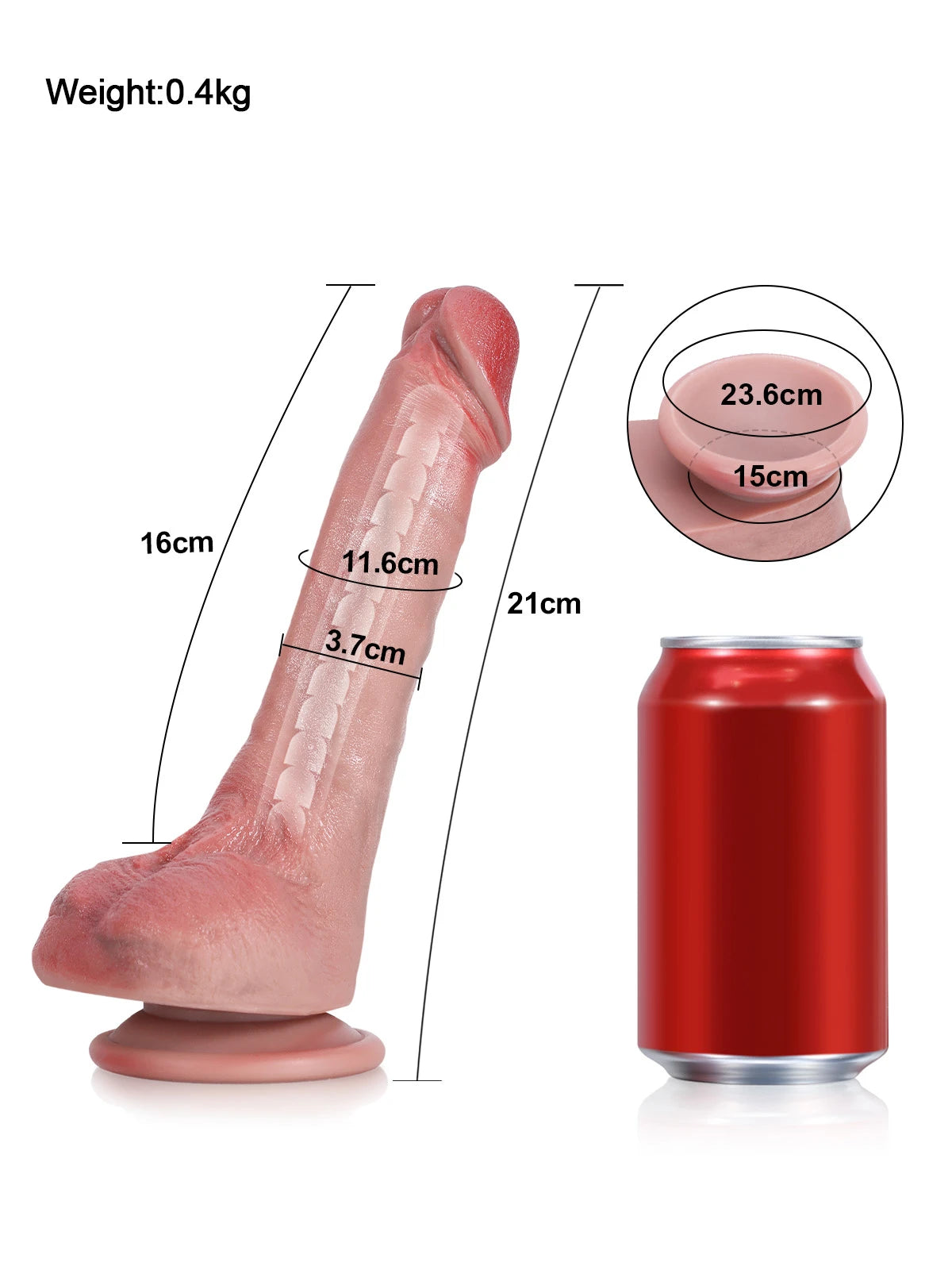 Lucas - Realistische Dildo met Positioneerbare Kern voor Beginners - 21 cm