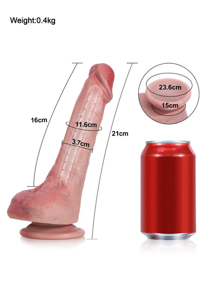 Lucas - Realistische Dildo met Positioneerbare Kern voor Beginners - 21 cm