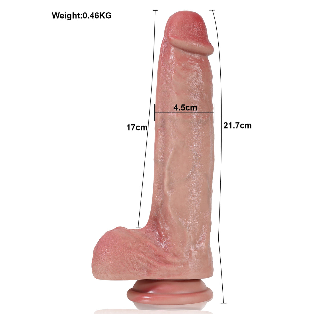 Martijn – Realistische Dubbel-Density Dildo met Metalen Kern – 21,7cm