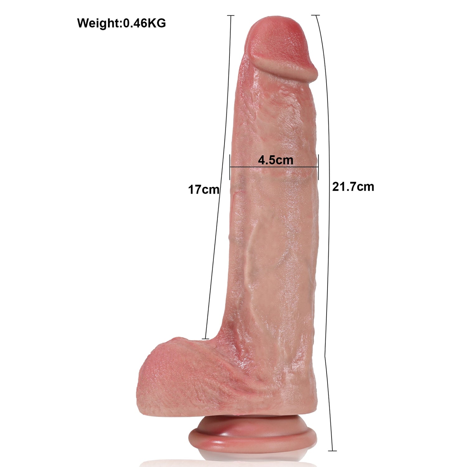 Martijn – Realistische Dubbel-Density Dildo met Metalen Kern – 21,7cm
